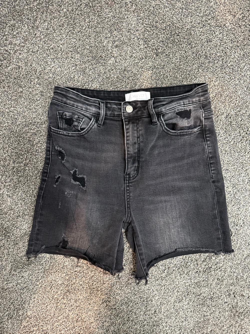 Vervet Distressed Black Women’s Denim Shorts - size M (approx 28)